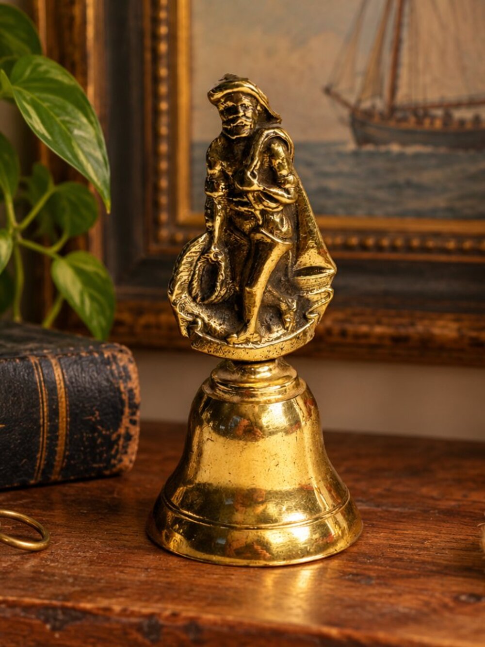 Vintage Brass Fisherman Bell Made in England Nautical Maritime Decor 5.25